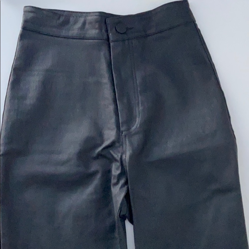 boohoo black faux leather pants